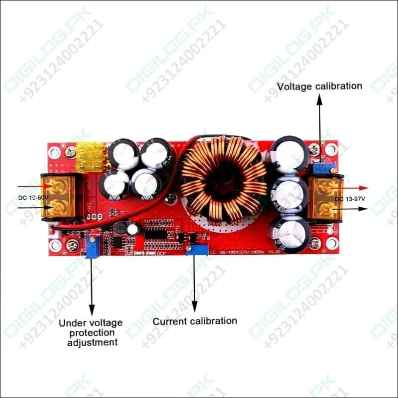 1800W 40A DC to DC Adjustable Constant Voltage and Current Power Supply Boost converter Module