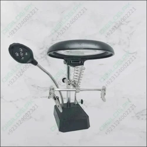 TE 800 Magnifying Glass 5 Led Auxiliary Clip Magnifier 3 In 1 Hand Soldering Solder Iron Stand Holder Station