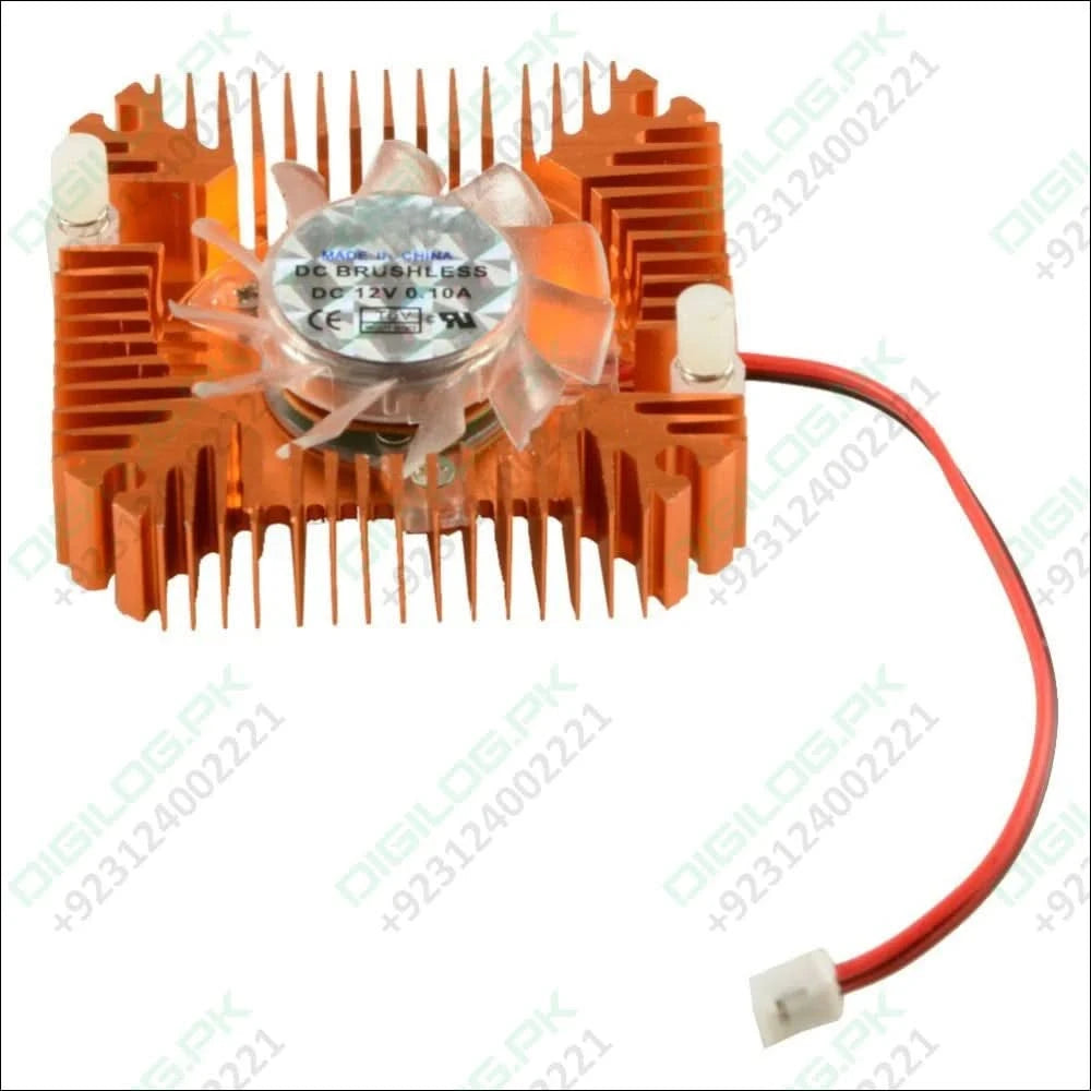 CentIoT - 2 PIN Graphics Cards Cooling Fan Aluminum Heatsink Cooler Fit For Personal Computer CPU GPU and Peltier (55MM 2PIN GOLD)