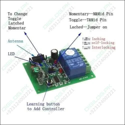 2 Channel RF Wireless System Remote Control Switch Module With Shell 12V 10A 315MHz For Smart Home