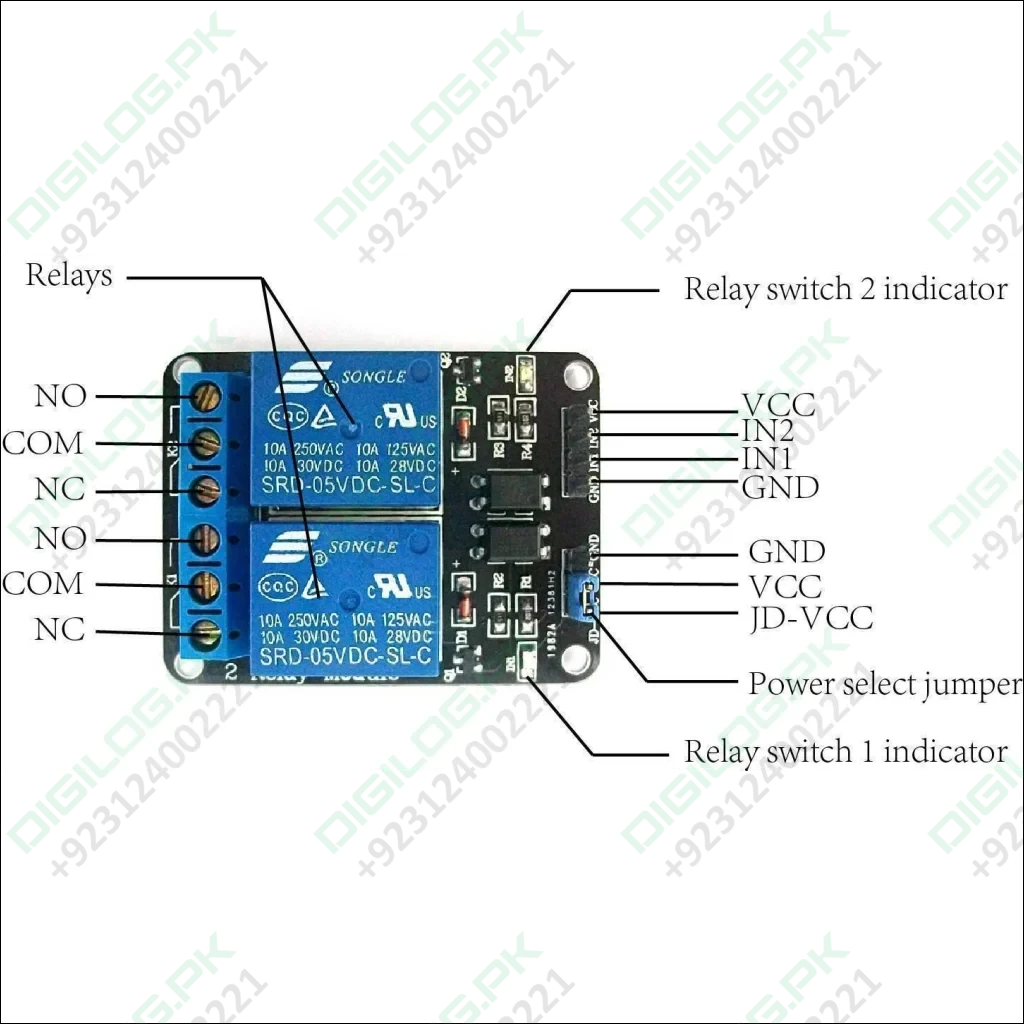 2 Channel Relay Module Relay Board Arduino Relay Module With Optocoupler
