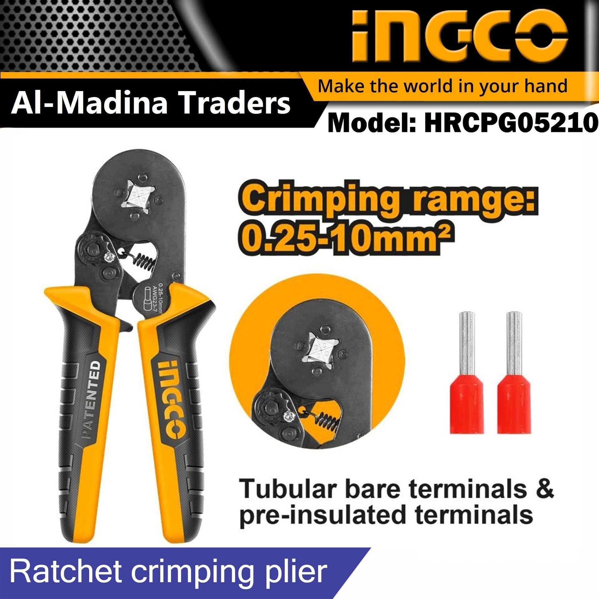 Ingco Ratchet Crimping plier HRCPG05210