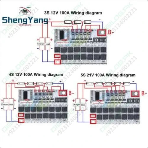 3.7v 18650 3s 4s 5s Bms 100a Bms Li-ion Lmo Ternary Lithium Battery Protection Circuit Board Balance Charging Module