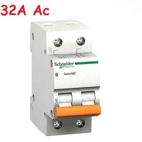 32A Ac Schneider Domae Miniature Circuit Breaker 2 Pole