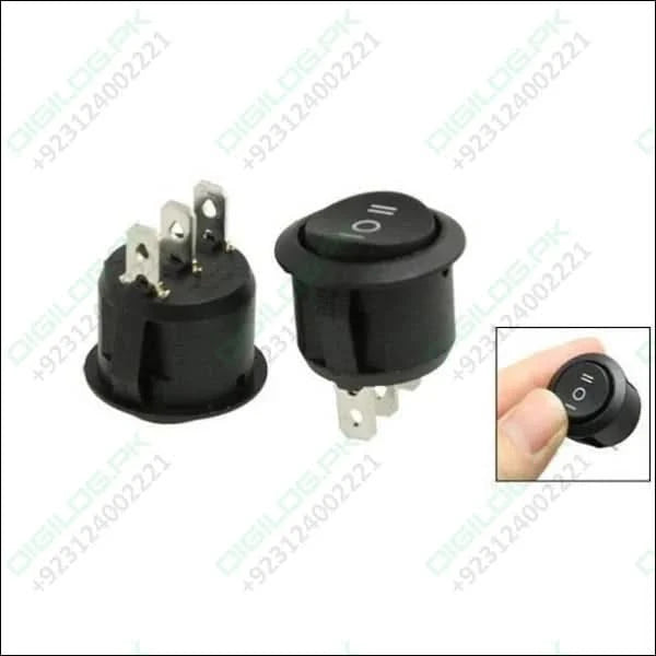 3 Position On/off/on Round Rocker Switch Circular Black For Car Motorcycle Boat