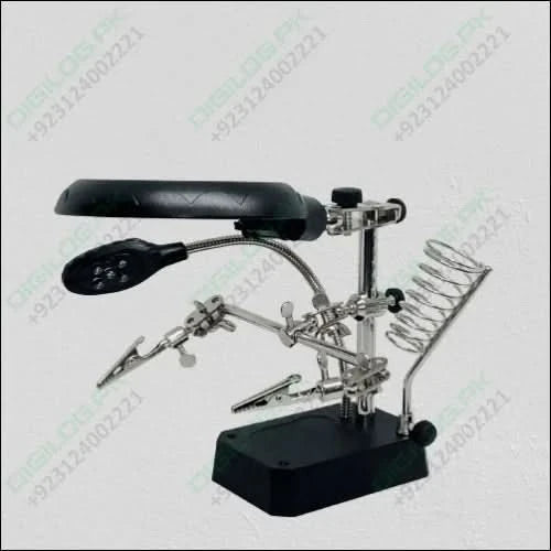TE 800 Magnifying Glass 5 Led Auxiliary Clip Magnifier 3 In 1 Hand Soldering Solder Iron Stand Holder Station
