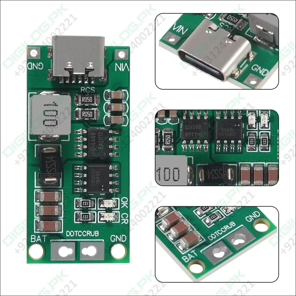 4A 3S Type C 11.1V Step-Up Boost LiPo Polymer Li-Ion Charger 12.6Vdc 18650 Lithium Battery In Pakistan