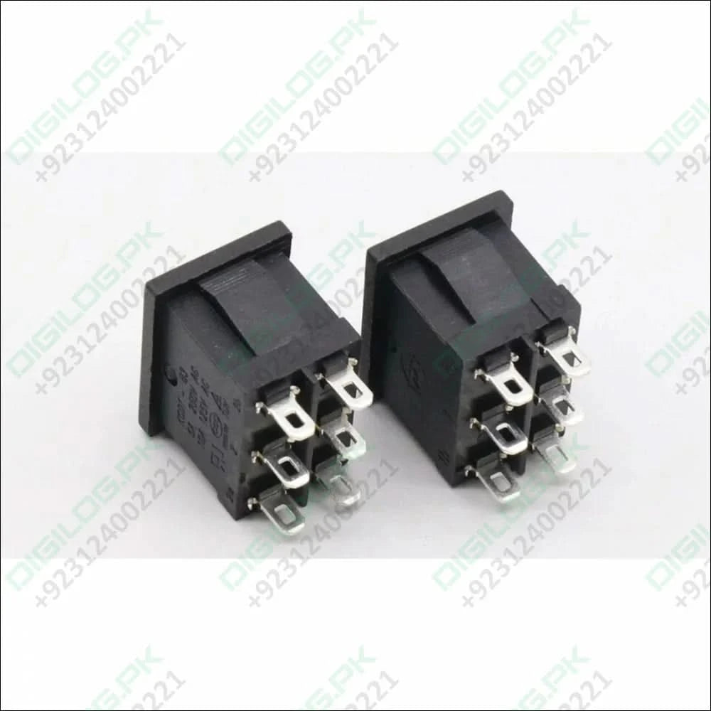 KCD2-203 6-Terminal Rocker Switch ON/OFF/ON DPDT – 6A/250VAC Boat Switch