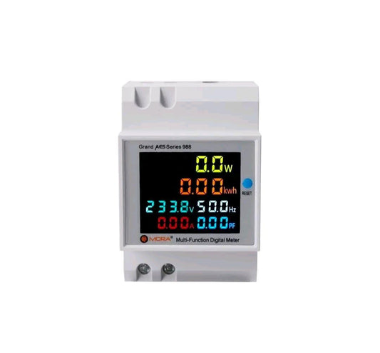 Mora 6 in 1 Meter Voltage Display Ampere Display Power Factor Display Kwh Reading Power Display Frequency Meter