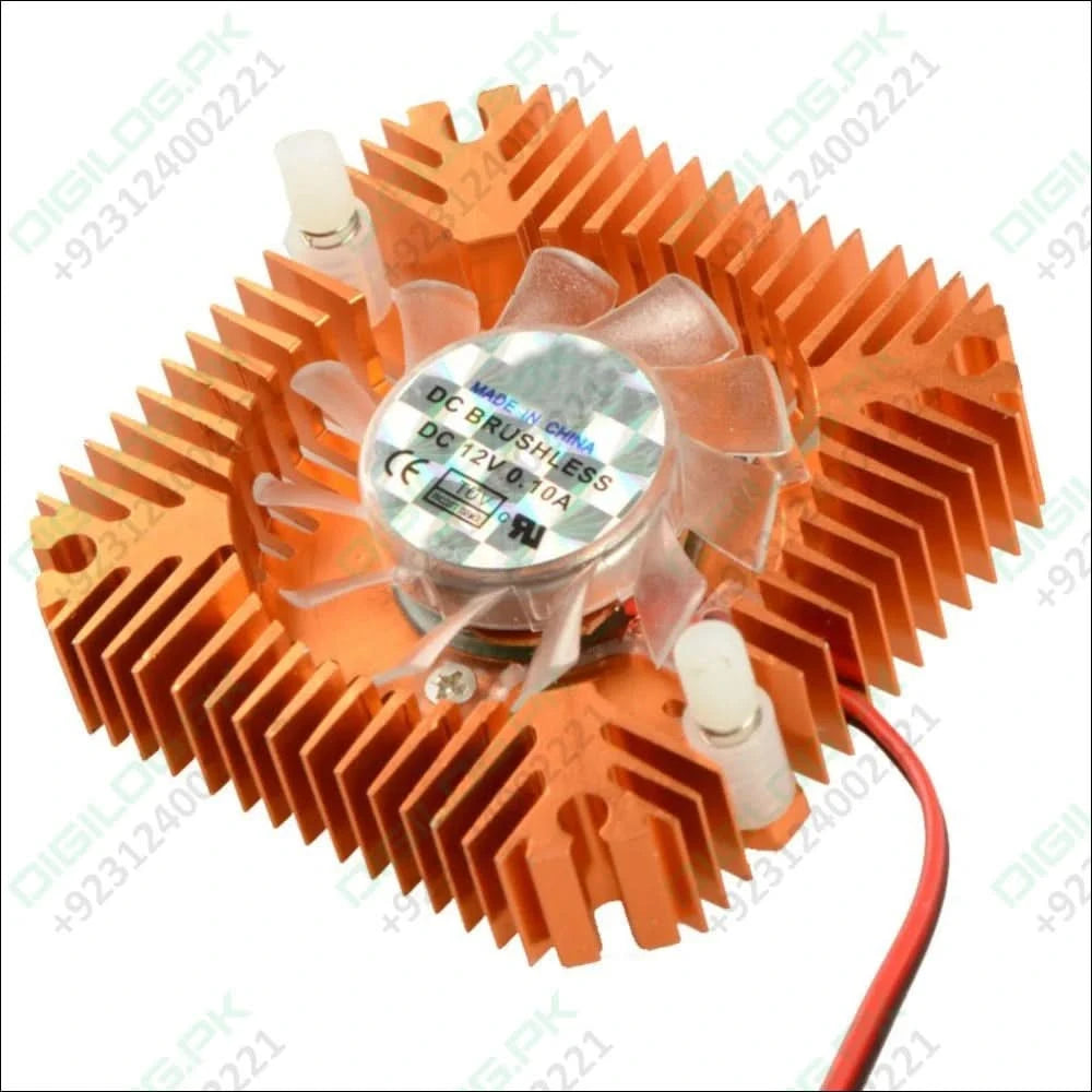 CentIoT - 2 PIN Graphics Cards Cooling Fan Aluminum Heatsink Cooler Fit For Personal Computer CPU GPU and Peltier (55MM 2PIN GOLD)
