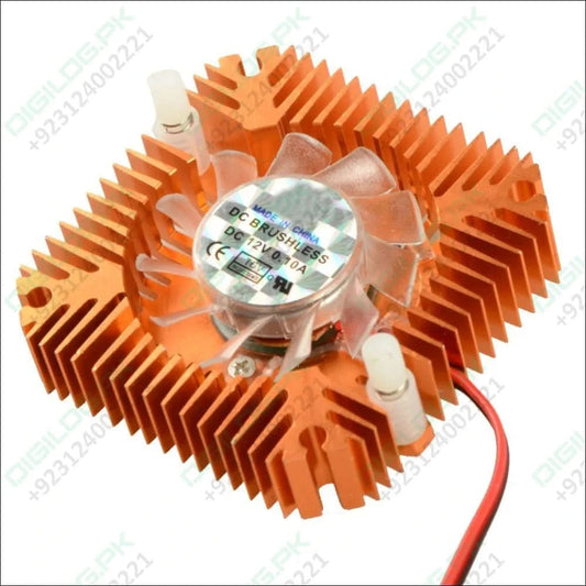 CentIoT - 2 PIN Graphics Cards Cooling Fan Aluminum Heatsink Cooler Fit For Personal Computer CPU GPU and Peltier (55MM 2PIN GOLD)