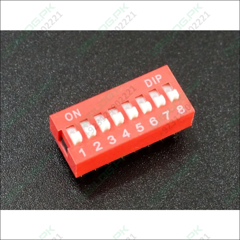 8-Position DIP Switch – Slide Type, PCB Mount, 8-Bit Manual Address Switch