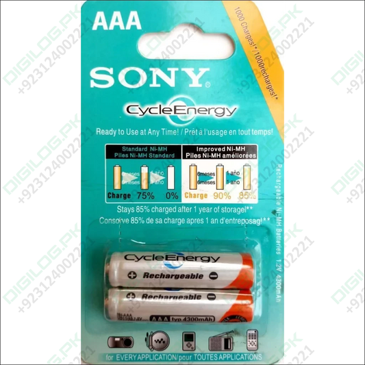 Clone 2pcs Aaa Rechargeable Cell 1.2v Sony Cycle Energy Cell