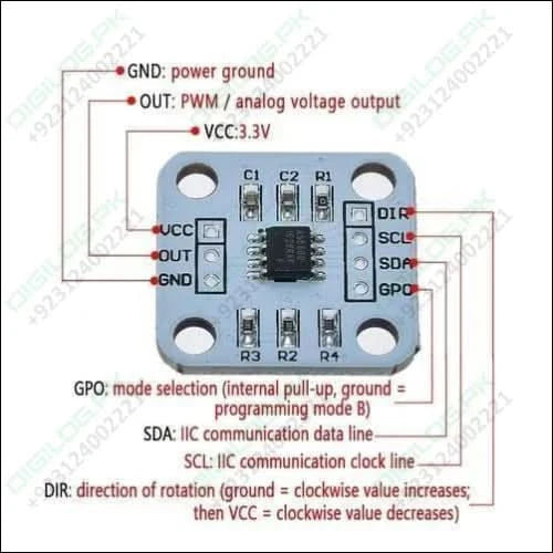 As5600 Magnetic Encoder Magnetic Induction Angle Measurement Sensor Module 12bit High Precision For Arduino