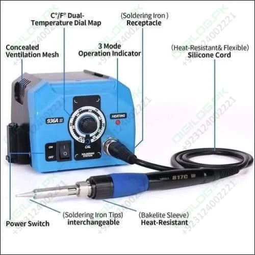 Adjustable Soldering Iron Station Web 936a Ii 65w With Intelligent Working Light
