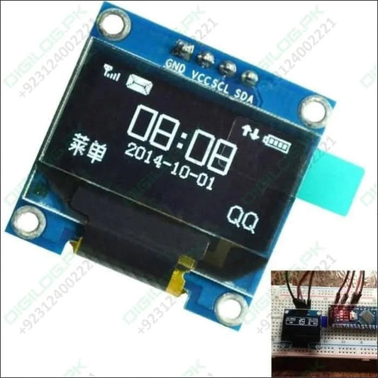 Arduino 0.96 Inch OLED Display Module 128x64 I2C SSD 1306 LCD Screen White Background