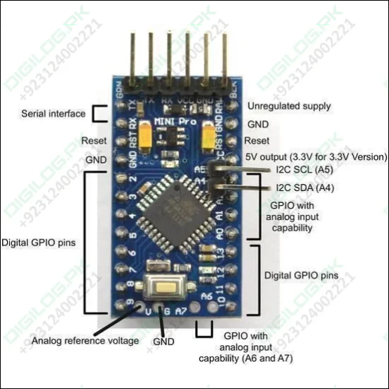 Arduino Pro Mini 3.3v 8mhz Atmega328p In Pakistan