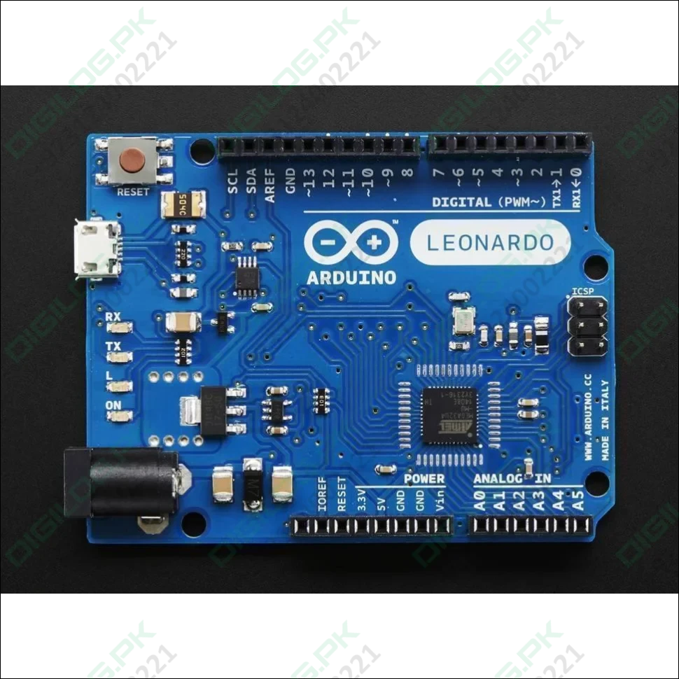 Arduino Leonardo R3 Board – ATmega32u4 Microcontroller, 20 I/O Pins, USB, 16MHz