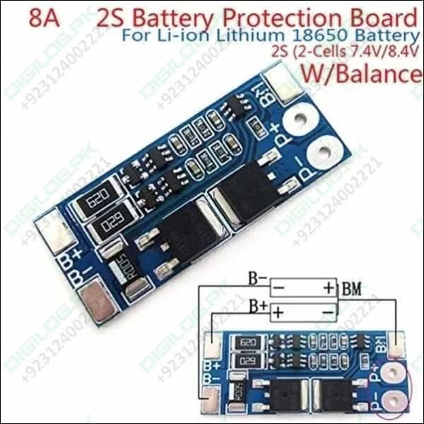 Battery Protection Board 2s 8a Bms For 18650 Lithium Ion Cells Hx-2s-jh10