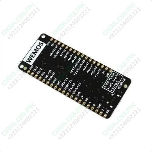 Esp32 Wemos Lolin32 Esp32, Wifi + Bluetooth + Lipo Battery Connector In Pakistan