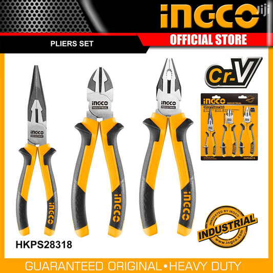 Ingco 3 Pcs Pliers Set - HKPS28318 (Industrial)