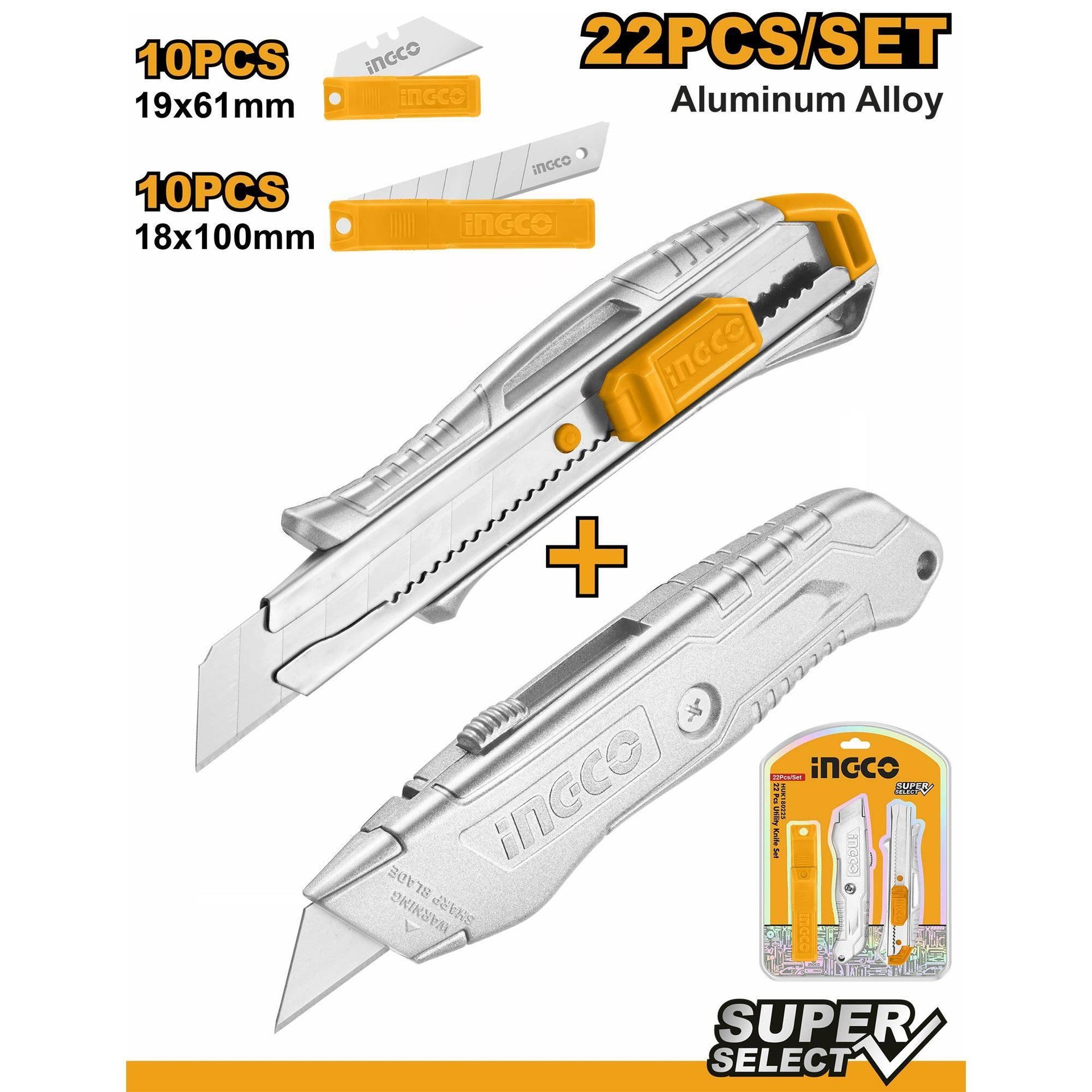 Ingco 22 Pcs Utility Knife Set HUK180225
