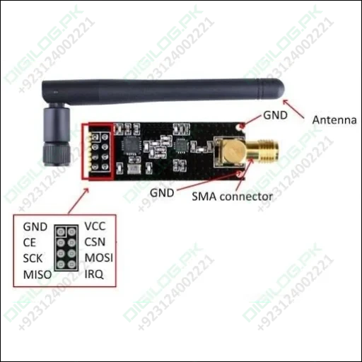 HW-237 2.4GHz NRF24L01+PA+LNA SMA Wireless Transceiver Module with Antenna