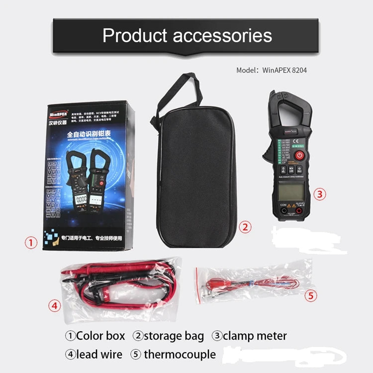 Solar Meter WinAPEX 8204 Digital Clamp Meter AC Ampare DC Ampare Meter Clamp meter