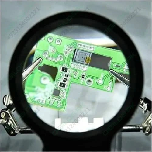 Helping Hand Clip Desktop Led Light Magnifier Glass With Soldering Stand 3.5x 12x