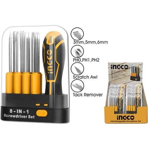 Ingco 9 Pcs Interchangeable Screwdriver Set AKISD0901