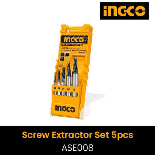 Ingco ASE008 5PCS Screw Extractor Set