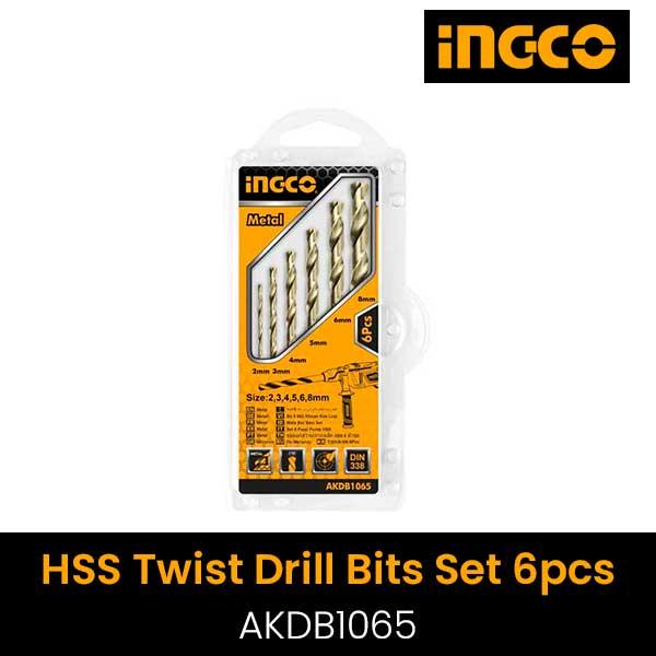 Ingco AKDB1065 6PCS HSS Twist Drill Bits Set