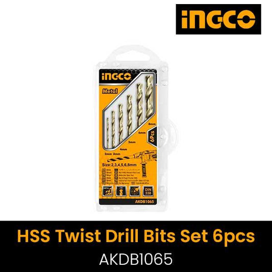Ingco AKDB1065 6PCS HSS Twist Drill Bits Set