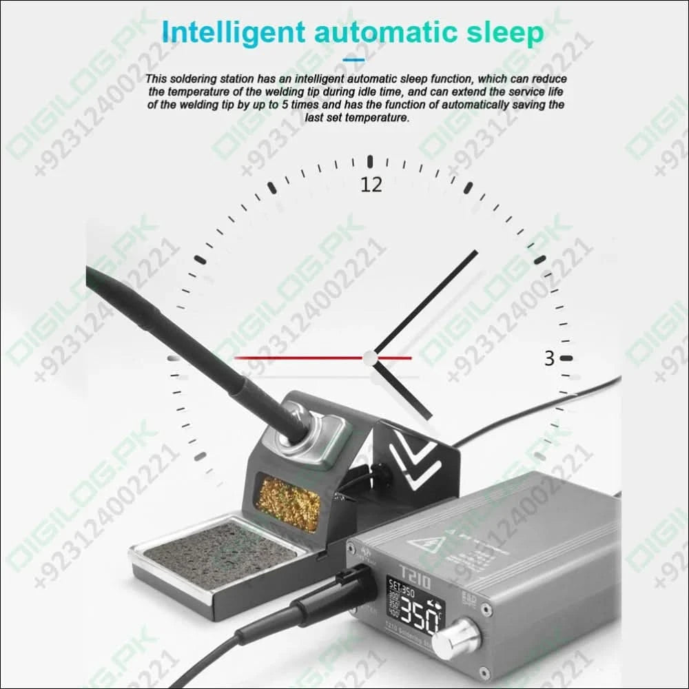 T210 Thermostatic Soldering Station – 75W, Adjustable Temperature 120–450°C, LED Display, Auto Sleep, PID Control