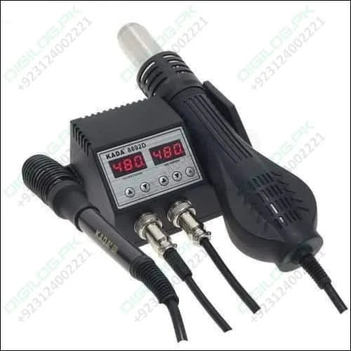 Kada Digital Smd Rework Station 8892d 2 In 1 Hot Air Gun And Soldering Iron Welding Station With Nozzle
