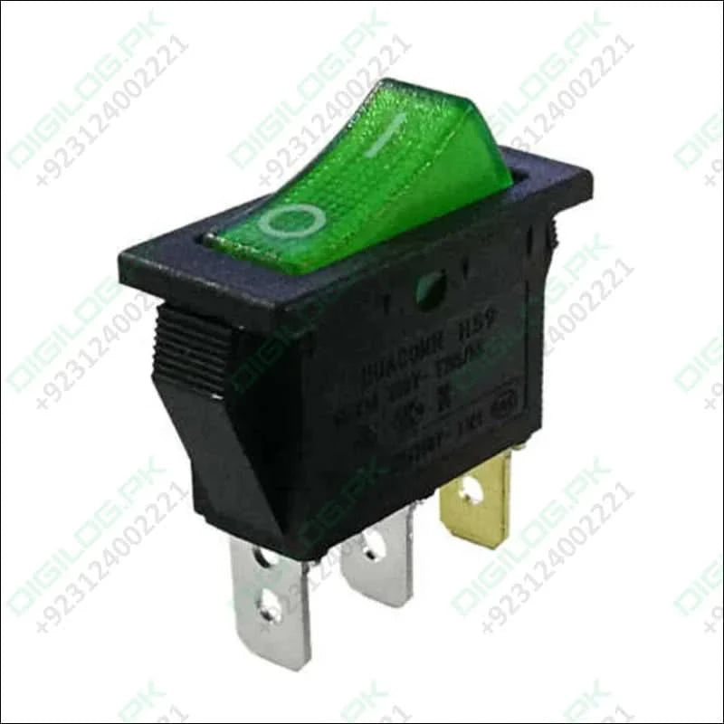 KCD3 SPST 16A 250V ON-OFF 3 Pin Rocker Switch with Green Light