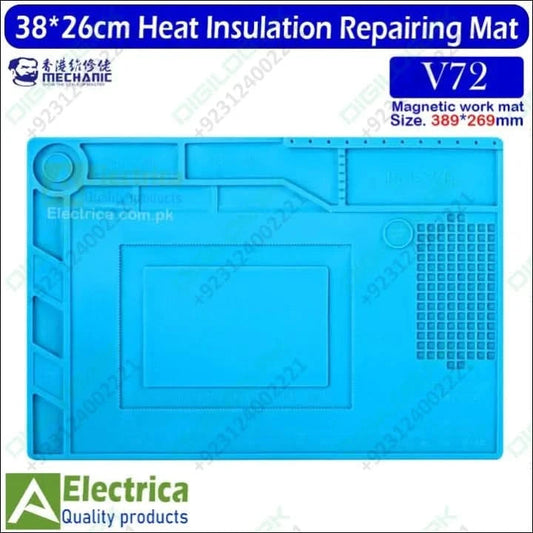 MECHANIC MC V72 Non-Slip Silicone Soldering Mat 15.3*10.5 inch ESD 500°C Heat-Resistant S-150 Silicone Repairing Pad For Mobile Repairing Mat Cell Phone Repair Tool
