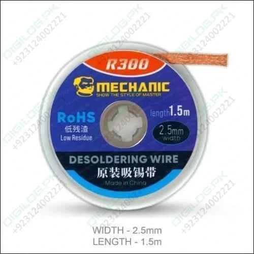 MECHANIC Desoldering Wire R300 1.5m 2.5mm Bga Welding Desoldering Wick Braid Tin