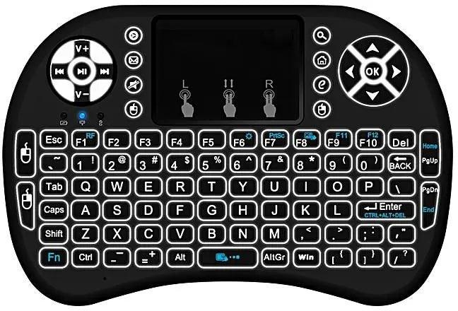 Mini I8 Wireless Backlit 2.4Ghz Touchpad Keyboard Air Mouse For Tv Box Mini Pc - Black