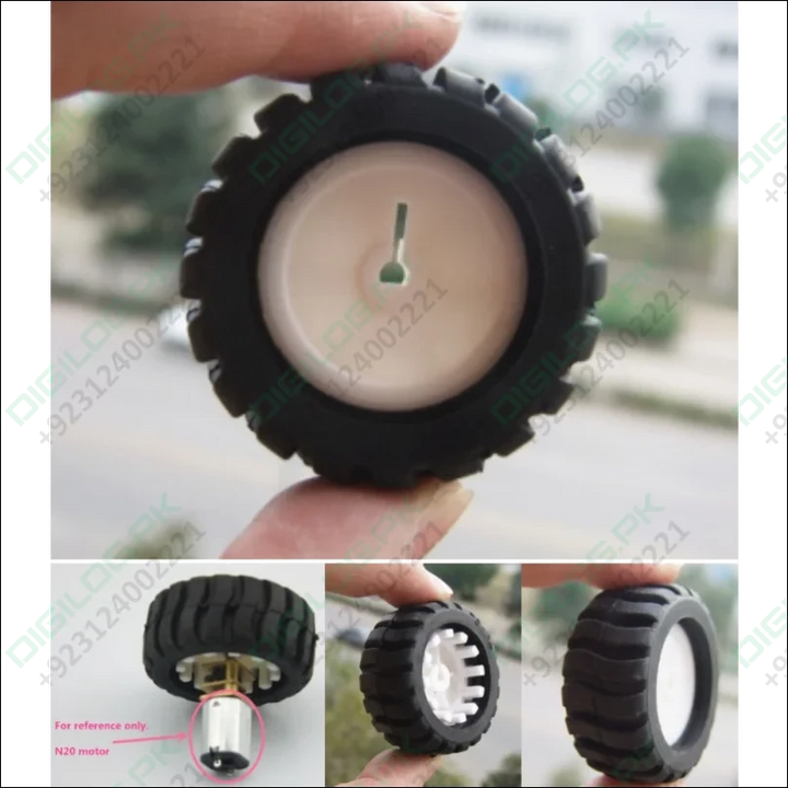 Mini Car Wheel Tyre 43mm For N20 Dc Gear Motor | Best Arduino Product Store Digilog.pk