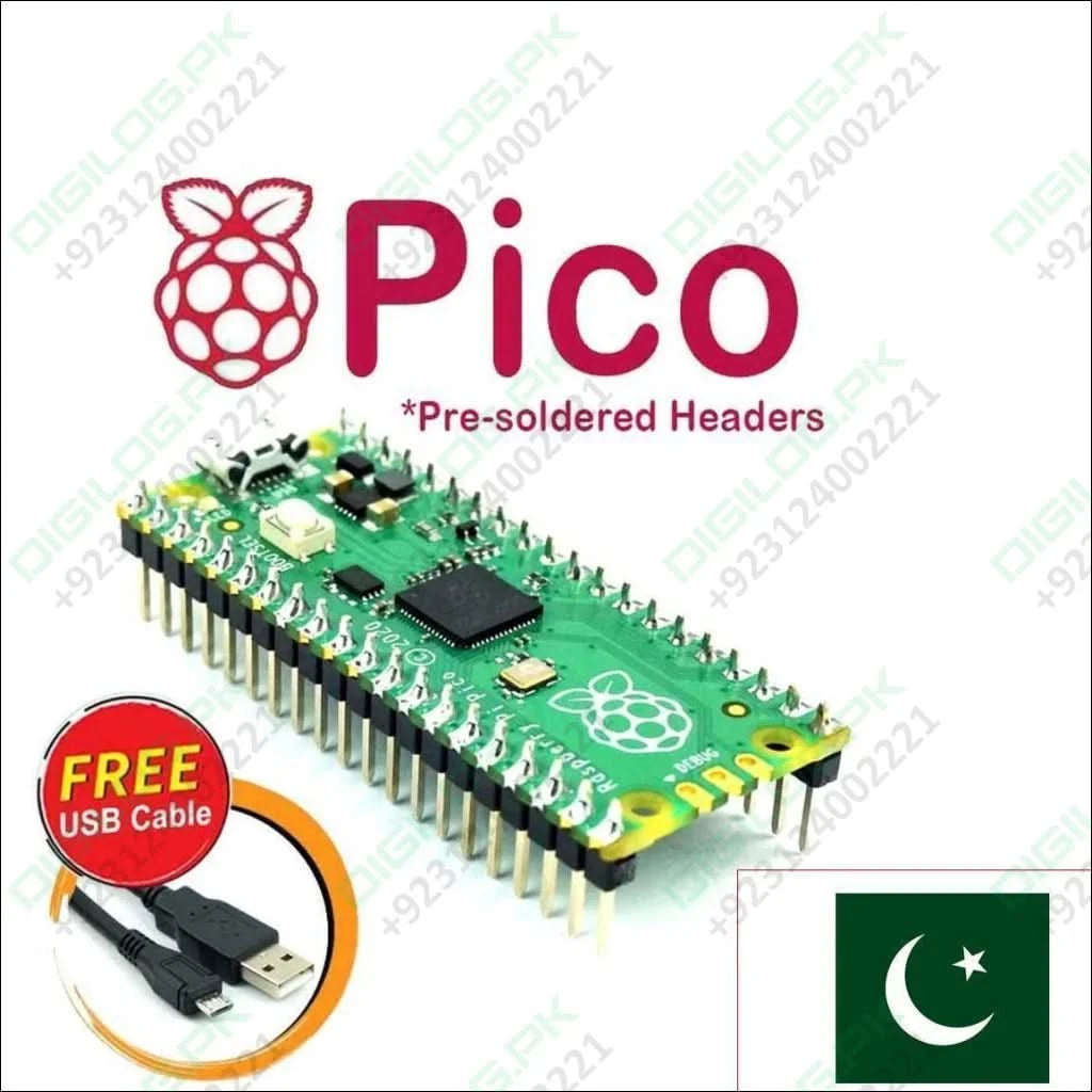 Pre Soldered Raspberry Pi Pico Rp2040 Microcontroller With Usb Cable