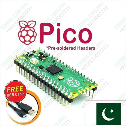 Pre Soldered Raspberry Pi Pico Rp2040 Microcontroller With Usb Cable