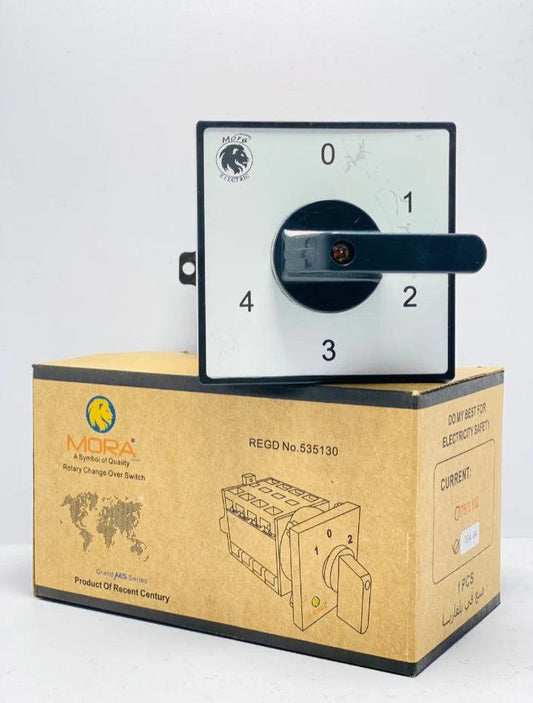 4 Line 50A (0-1-2-3-4) Phase Selector and Neutral Cut ChangeOver Switch For 4 Meters | Original Mora Change Over