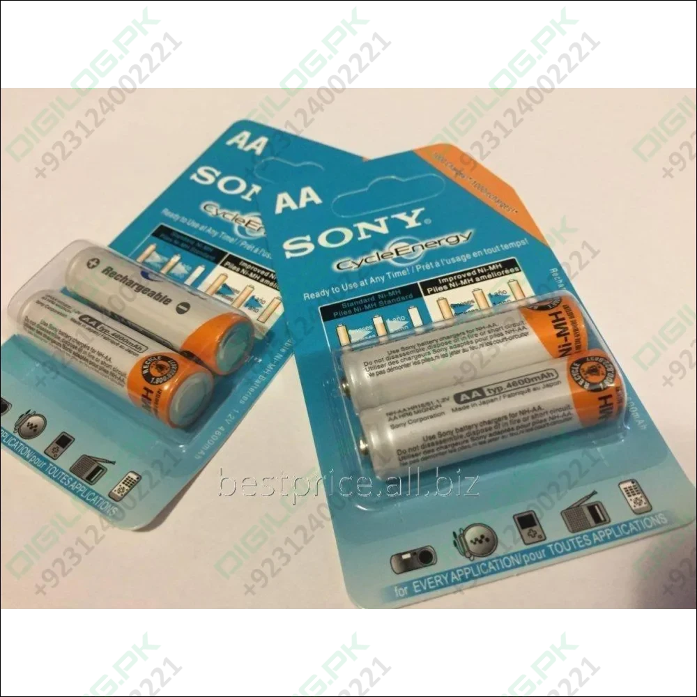 Clone 2 Pcs Sony Ni-mh AA 1.2v 500mah To 1000mah Rechargeable Battery