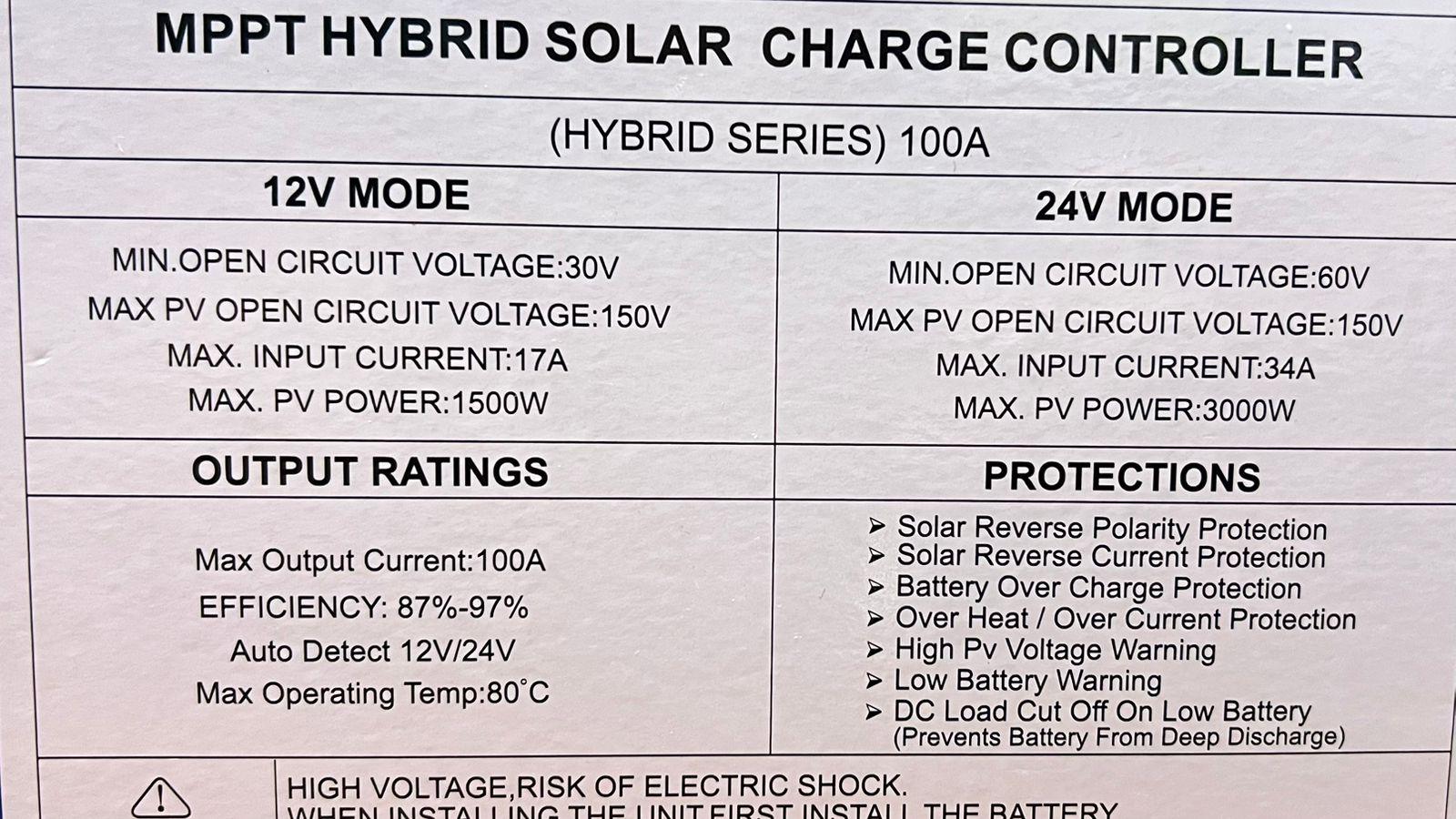 Sunchonglic Hybrid MPPT Solar Charge Controller 100A With UPS Function
