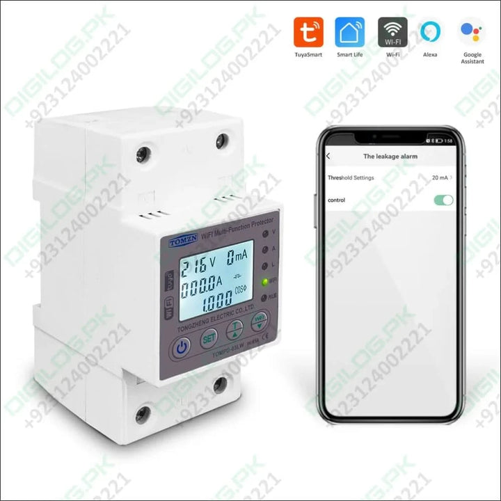 Tomzn 63a Wifi Smart Switch Tuya Energy Meter Kwh Metering Circuit Breaker Timer With Voltage Current And Leakage Protection
