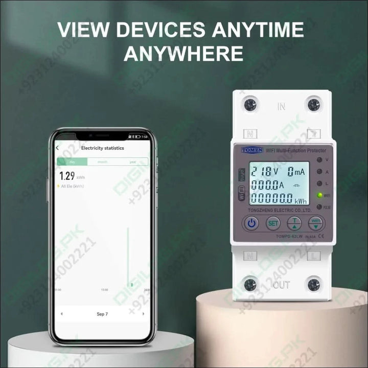 Tomzn 63a Wifi Smart Switch Tuya Energy Meter Kwh Metering Circuit Breaker Timer With Voltage Current And Leakage Protection