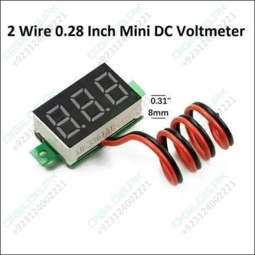 Two Wire 0.28 Inch Led Mini Dc Voltmeter Digital Display Voltage Tester Meter