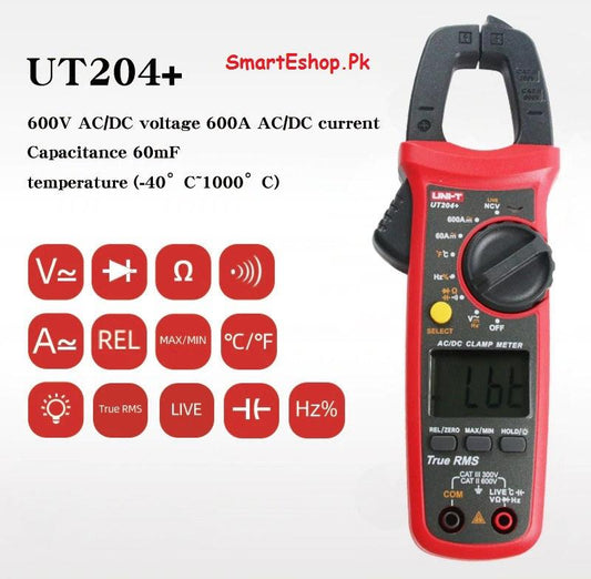 UNI T Digital AC DC Current Clamp Meter Multimeter UT204+
