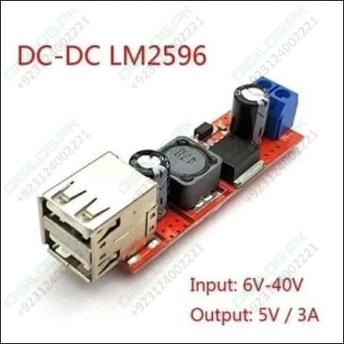 Vehicle Battery Charger 3a Dual Usb Output Lm2596 Buck Converter